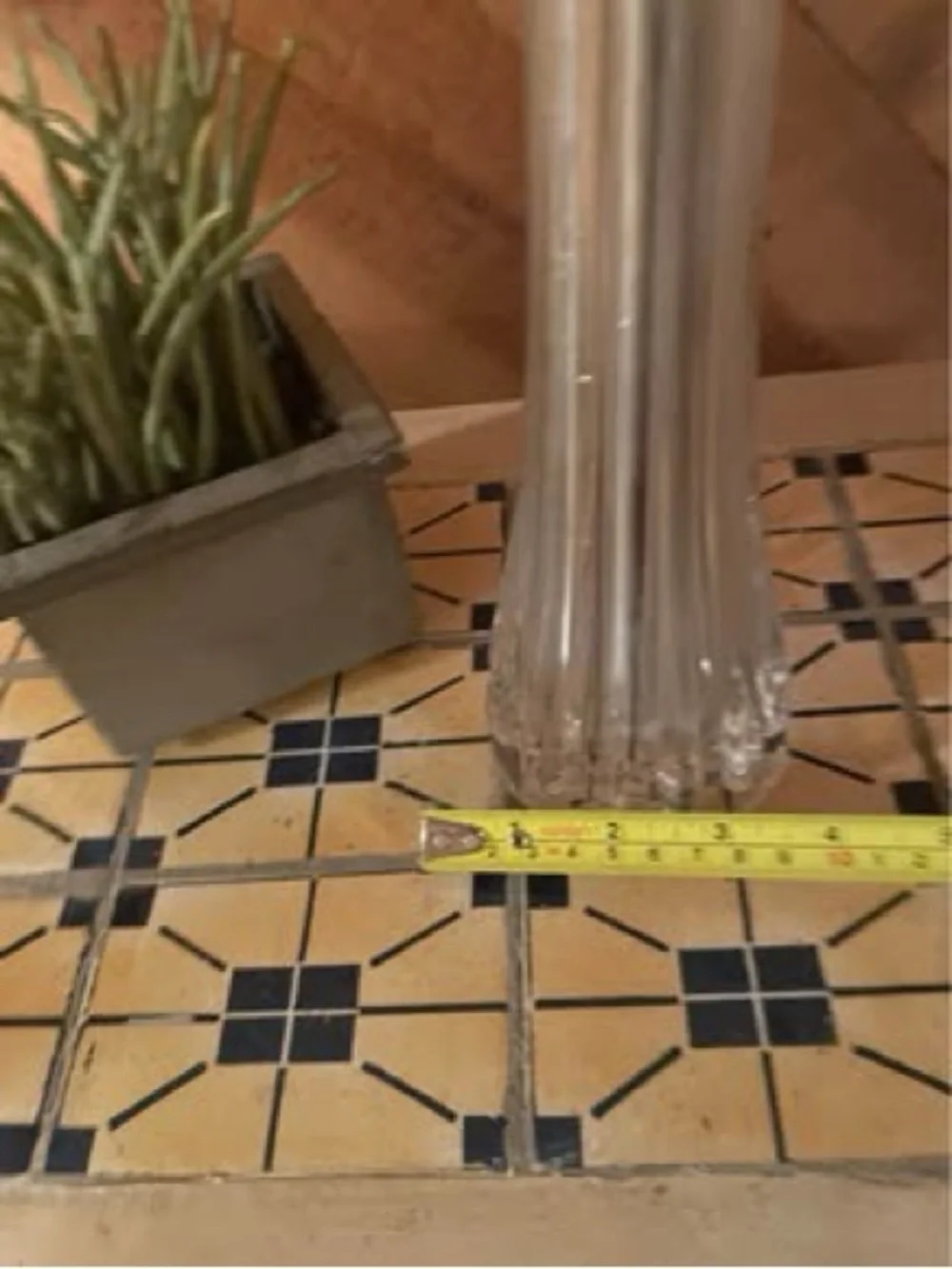 Vintage Clear Fluted Glass Floor Vase